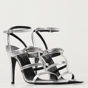 NIB Gucci slim horsebit silver leather sandals IT 38 US 8
